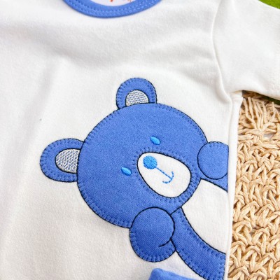  CONJ. DE MALHA 3 PEÇAS - Bear - Azul Jeans e Off White